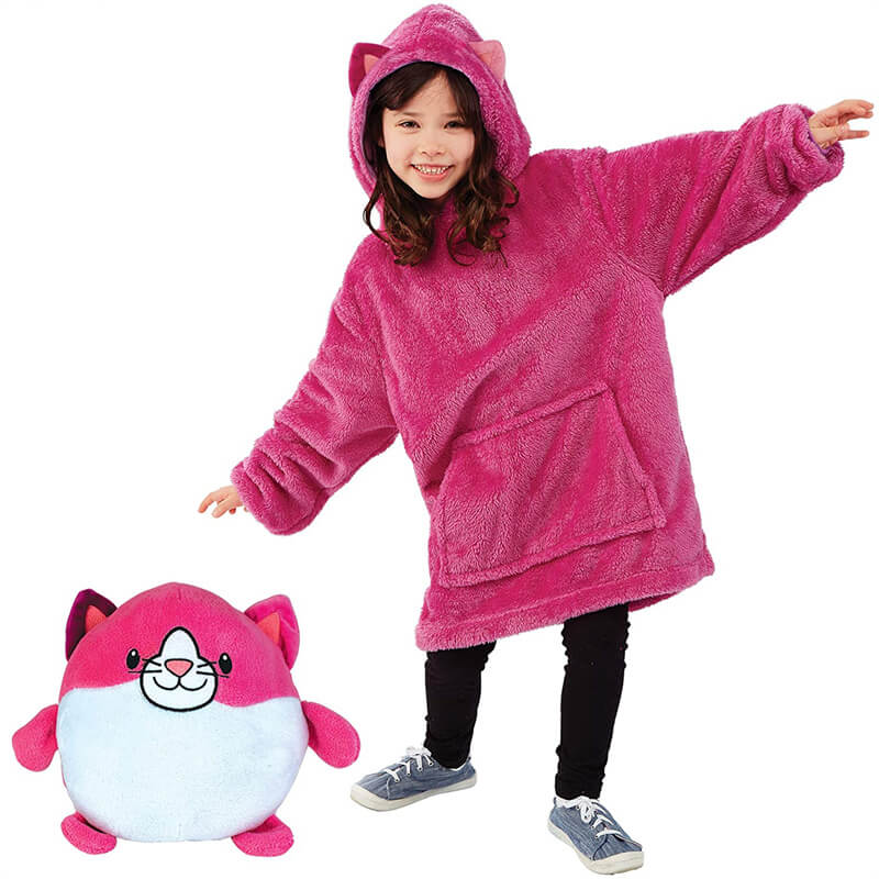 pink kitty turns into a hoodie